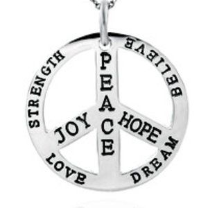 Sterling Silver Peace Sign Pendant